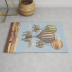 Flight of the Elephants - blue option Rug Gallery Image 1
