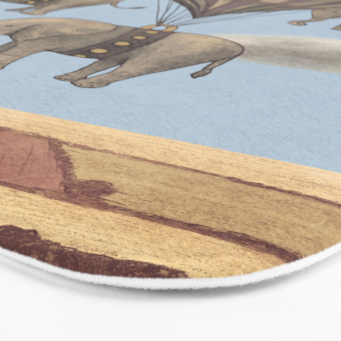 Flight of the Elephants - blue option Bath Mat Gallery Image 3