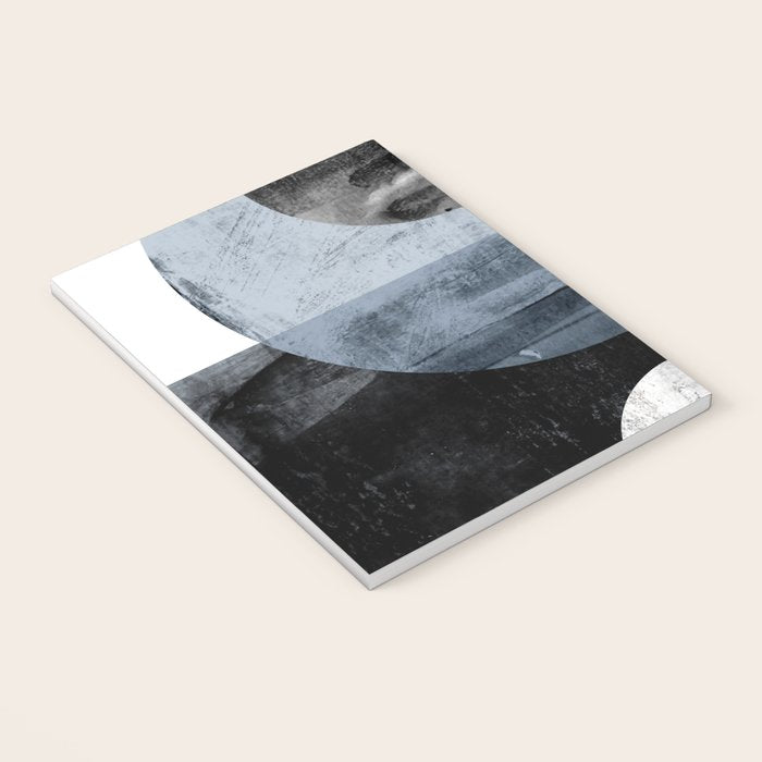Circles Black and White Geometric Mid-Century Modern Abstract Notebook Gallery Image 3