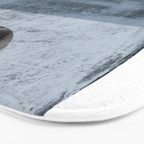 Circles Black and White Geometric Mid-Century Modern Abstract Bath Mat Gallery Image 3