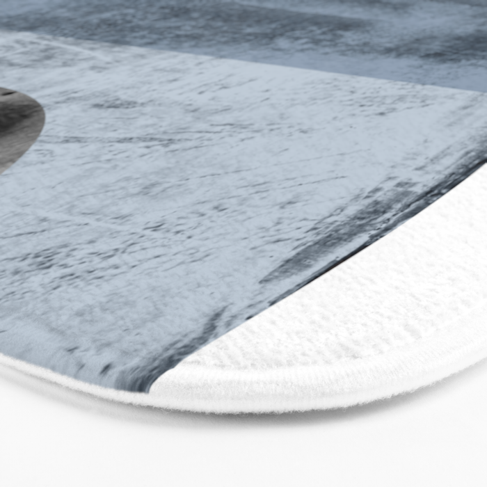Circles Black and White Geometric Mid-Century Modern Abstract Bath Mat Gallery Image 3