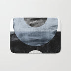 Circles Black and White Geometric Mid-Century Modern Abstract Bath Mat Gallery Image 1