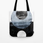 Circles Black and White Geometric Mid-Century Modern Abstract Tote Bag Gallery Image 1