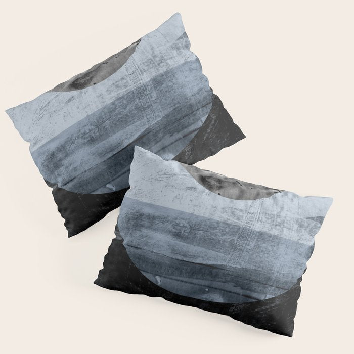 Circles Black and White Geometric Mid-Century Modern Abstract Pillow Sham Gallery Image 3