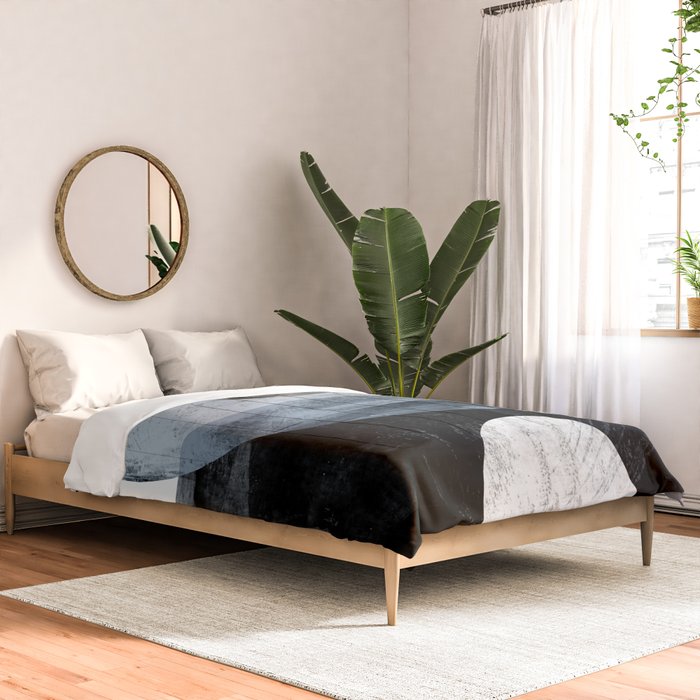 Circles Black and White Geometric Mid-Century Modern Abstract Comforter Gallery Image 2