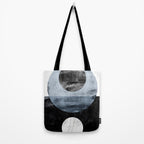 Circles Black and White Geometric Mid-Century Modern Abstract Tote Bag Gallery Image 2