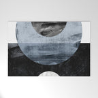 Circles Black and White Geometric Mid-Century Modern Abstract Welcome Mat Gallery Image 1