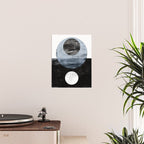 Circles Black and White Geometric Mid-Century Modern Abstract Poster Gallery Image 2