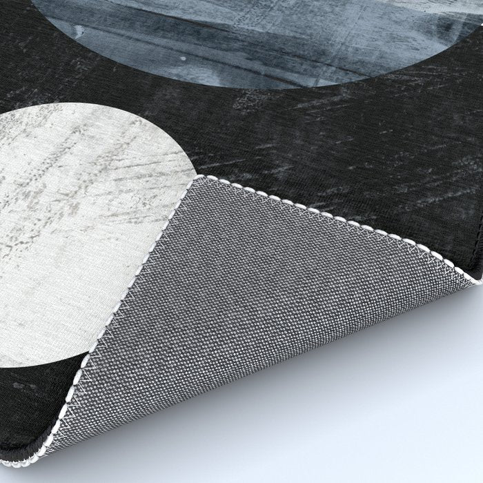 Circles Black and White Geometric Mid-Century Modern Abstract Rug Gallery Image 4