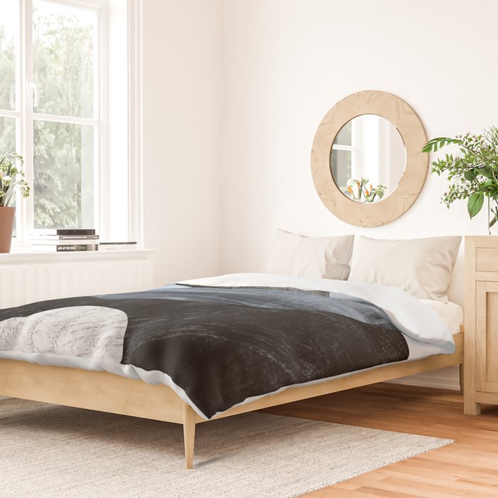 Circles Black and White Geometric Mid-Century Modern Abstract Duvet Cover Gallery Image 2