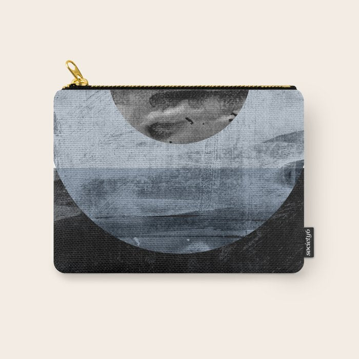 Circles Black and White Geometric Mid-Century Modern Abstract Carry All Pouch Gallery Image 1