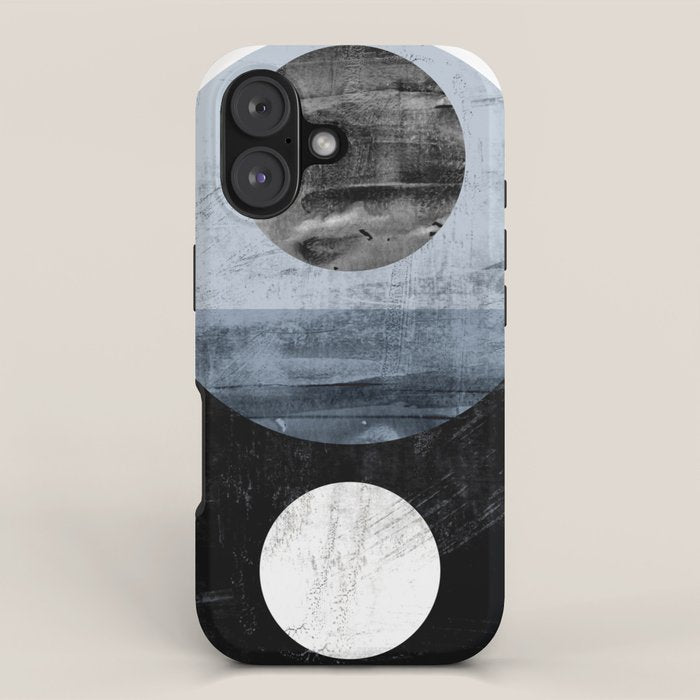 Circles Black and White Geometric Mid-Century Modern Abstract iPhone Case Gallery Image 1