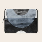 Circles Black and White Geometric Mid-Century Modern Abstract Laptop Sleeve Gallery Image 1