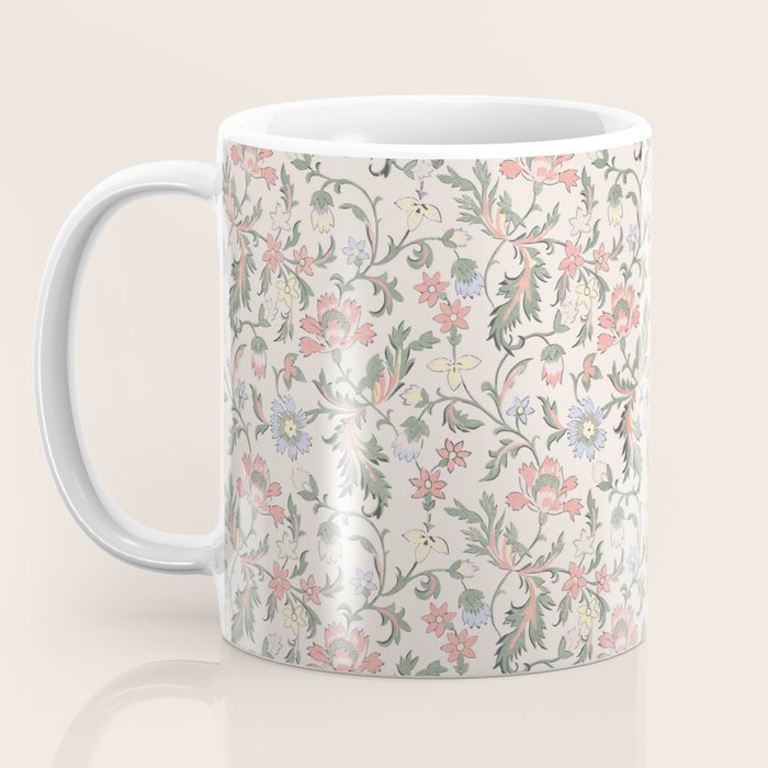Vintage Bohemian Floral in Pink Coffee Mug Gallery Image 3