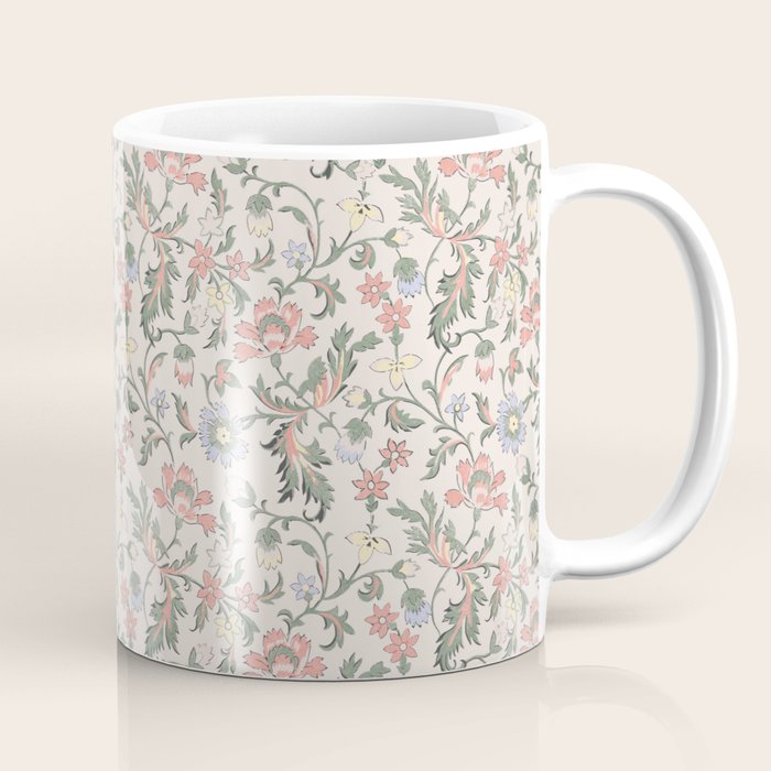 Vintage Bohemian Floral in Pink Coffee Mug Gallery Image 1