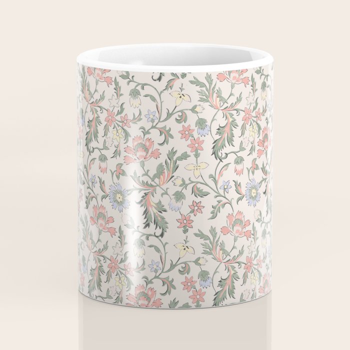 Vintage Bohemian Floral in Pink Coffee Mug Gallery Image 4
