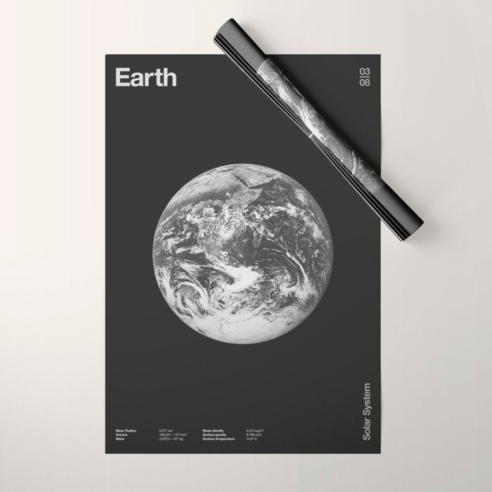 Solar System _ 03 Earth Wrapping Paper Gallery Image 1