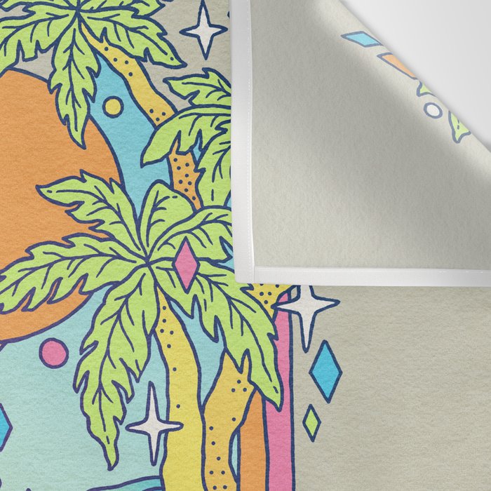 Paradise Visions | Tropical Neon Ocean Escape Wall Tapestry Gallery Image 3