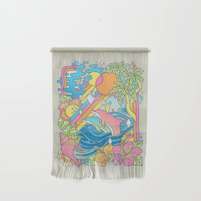 Paradise Visions | Tropical Neon Ocean Escape Wall Hanging Gallery Image 1