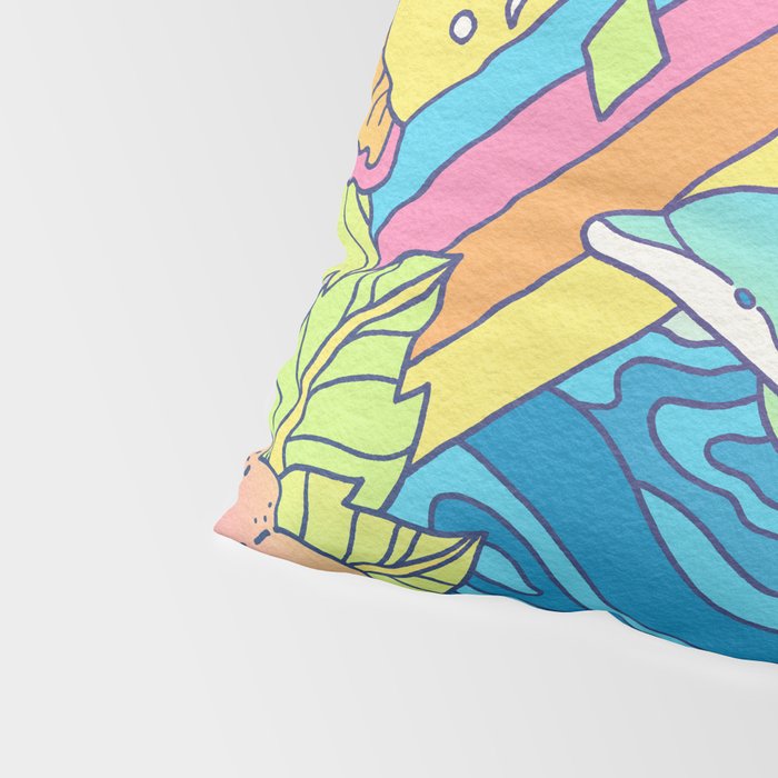 Paradise Visions | Tropical Neon Ocean Escape Pillow Sham Gallery Image 4