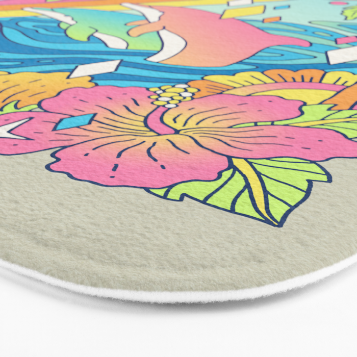 Paradise Visions | Tropical Neon Ocean Escape Bath Mat Gallery Image 3