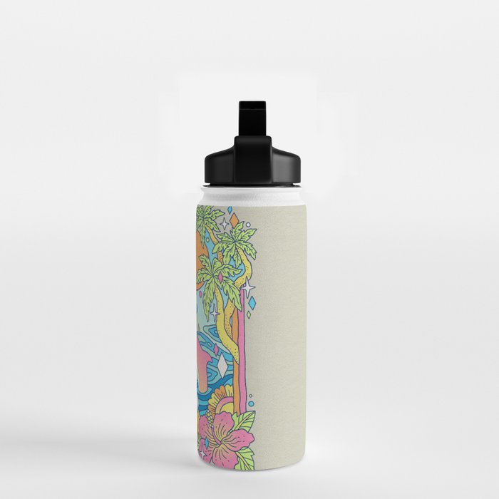 Paradise Visions | Tropical Neon Ocean Escape Water Bottle Gallery Image 2