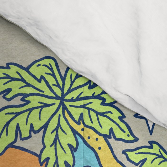 Paradise Visions | Tropical Neon Ocean Escape Comforter Gallery Image 4