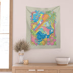 Paradise Visions | Tropical Neon Ocean Escape Wall Tapestry Gallery Image 2