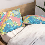 Paradise Visions | Tropical Neon Ocean Escape Pillow Sham Gallery Image 2