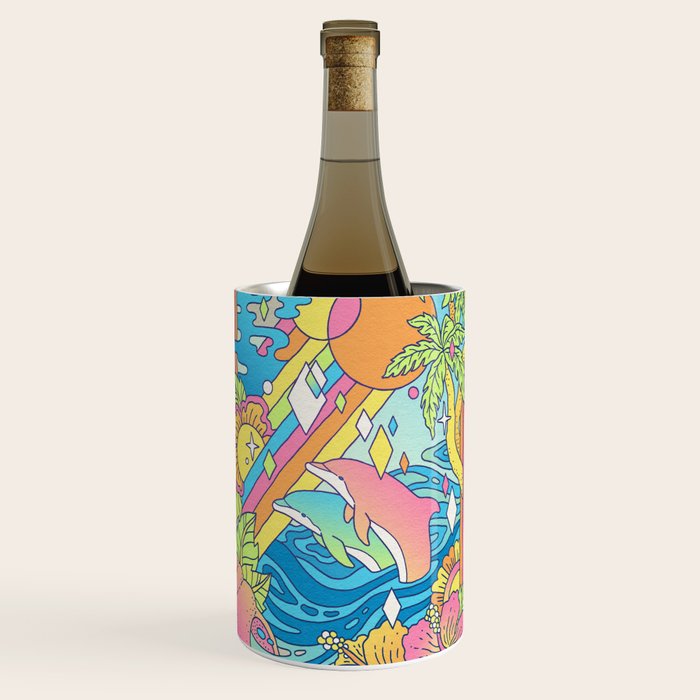 Paradise Visions | Tropical Neon Ocean Escape Wine Chiller Gallery Image 1