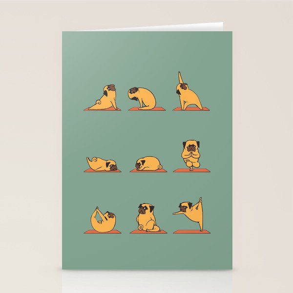 Pug Yoga Stationery Card Gallery Image 2
