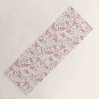 Minimal Blooming Flowers - Blush Pink, Yellow, Blue Yoga Mat Gallery Image 1