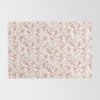 Minimal Blooming Flowers - Blush Pink, Yellow, Blue Rug Gallery Image 2