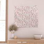 Minimal Blooming Flowers - Blush Pink, Yellow, Blue Wall Tapestry Gallery Image 2