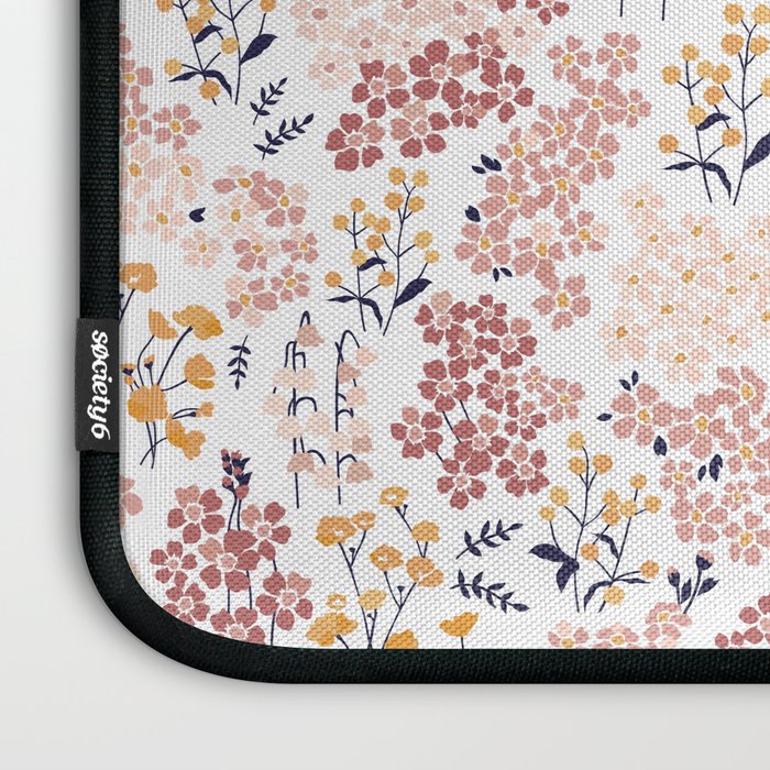 Minimal Blooming Flowers - Blush Pink, Yellow, Blue Laptop Sleeve Gallery Image 3
