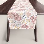 Minimal Blooming Flowers - Blush Pink, Yellow, Blue Table Runner Gallery Image 1
