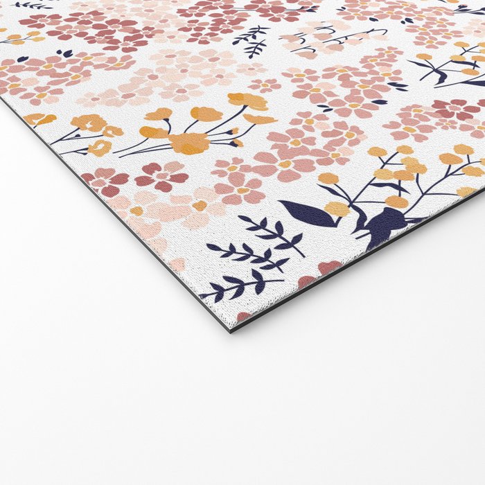 Minimal Blooming Flowers - Blush Pink, Yellow, Blue Welcome Mat Gallery Image 2