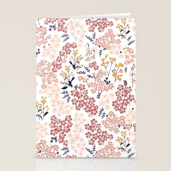 Minimal Blooming Flowers - Blush Pink, Yellow, Blue Stationery Card Gallery Image 2