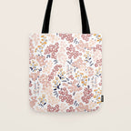 Minimal Blooming Flowers - Blush Pink, Yellow, Blue Tote Bag Gallery Image 1
