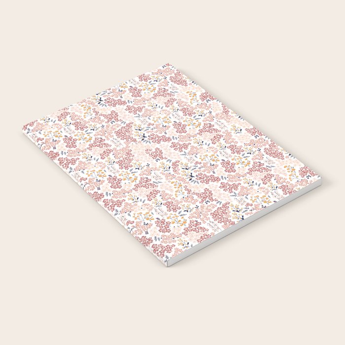 Minimal Blooming Flowers - Blush Pink, Yellow, Blue Notebook Gallery Image 1