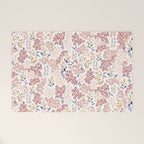 Minimal Blooming Flowers - Blush Pink, Yellow, Blue Welcome Mat Gallery Image 1