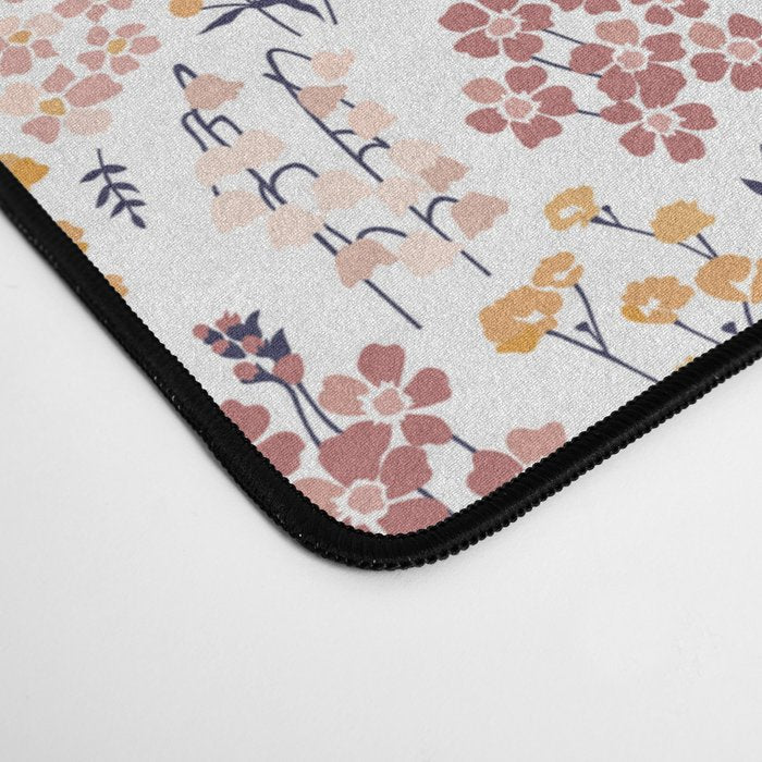 Minimal Blooming Flowers - Blush Pink, Yellow, Blue Desk Mat Gallery Image 4