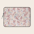 Minimal Blooming Flowers - Blush Pink, Yellow, Blue Laptop Sleeve Gallery Image 1