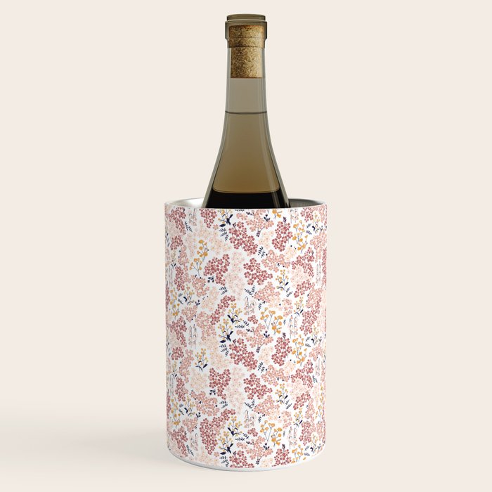 Minimal Blooming Flowers - Blush Pink, Yellow, Blue Wine Chiller Gallery Image 1