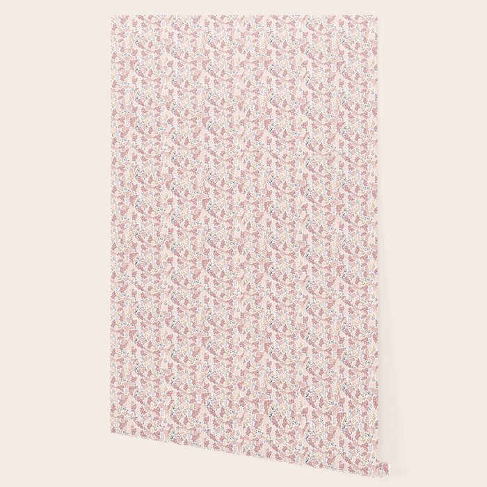 Minimal Blooming Flowers - Blush Pink, Yellow, Blue Wallpaper Gallery Image 2