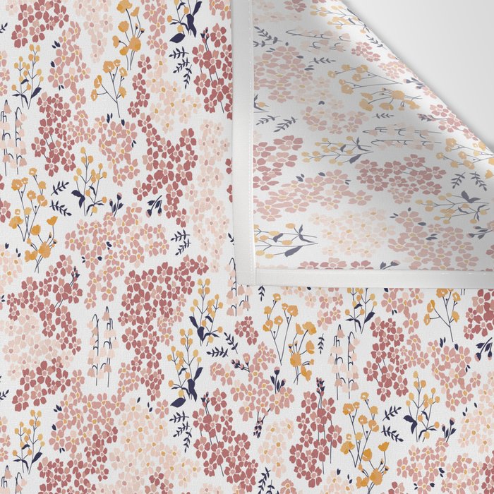 Minimal Blooming Flowers - Blush Pink, Yellow, Blue Wall Tapestry Gallery Image 3