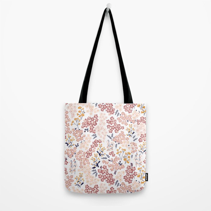 Minimal Blooming Flowers - Blush Pink, Yellow, Blue Tote Bag Gallery Image 2