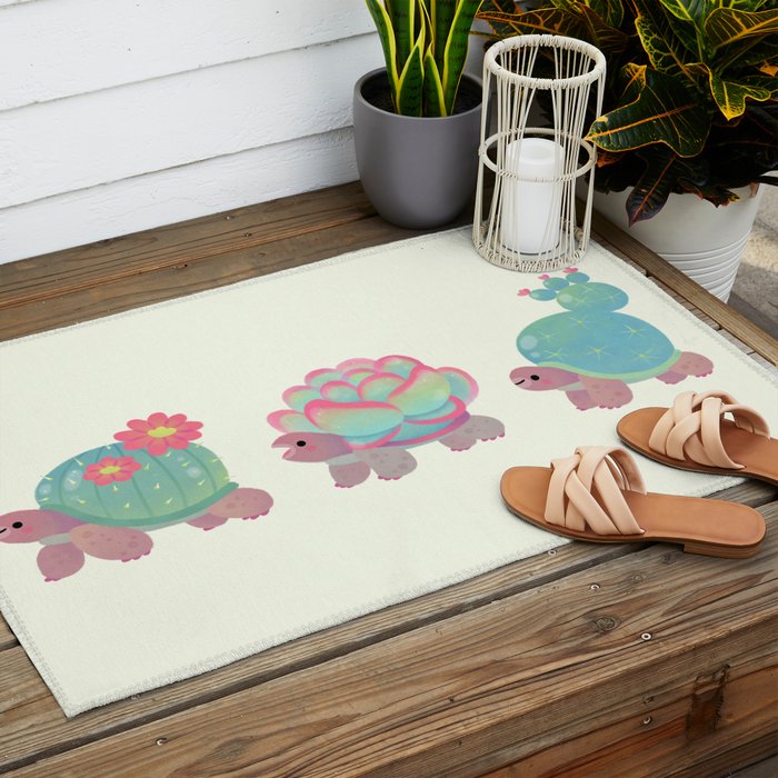 Cactus tortoise Outdoor Rug Gallery Image 2