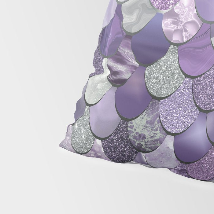 Mermaid Purple and Silver Pillow Sham Gallery Image 4