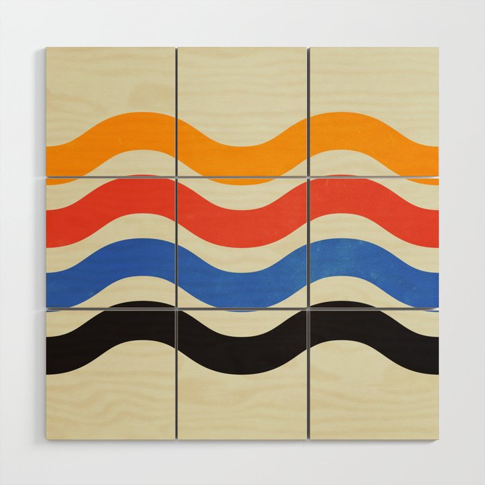 Bauhaus Waves Wood Wall Art Gallery Image 1